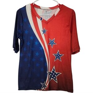 Women's 4th Of July Size Small Short Sleeve Shirt